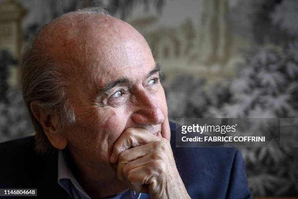 Former FIFA president Sepp Blatter looks on during an interview with AFP on May 28, 2019 in Zurich. Sepp Blatter has blasted his successor as FIFA...