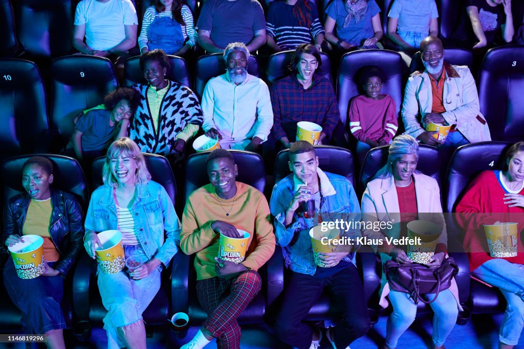 Audience enjoying comedy movie