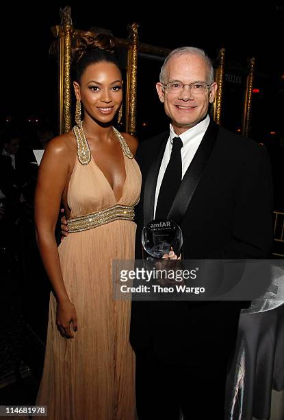Beyonce Knowles and Bill Roedy during AmfAR New York City Gala Honoring John Demsey, Whoopi Goldberg and Bill Roedy - Inside at Cipriani's 42nd...