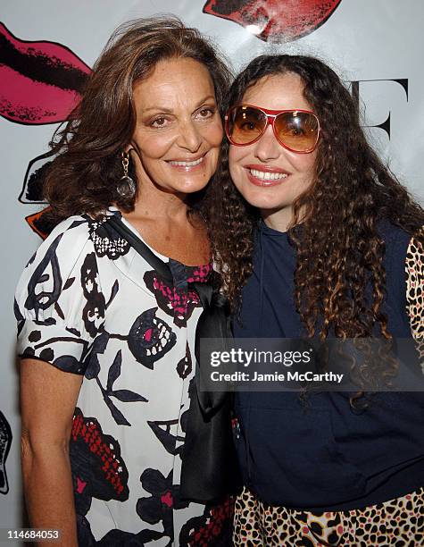 Diane Von Furstenberg and Tatiana Von Furstenberg during Mercedes- Benz Fashion Week Fall 2007 - Diane Von Furstenberg - Front Row and Backstage at...