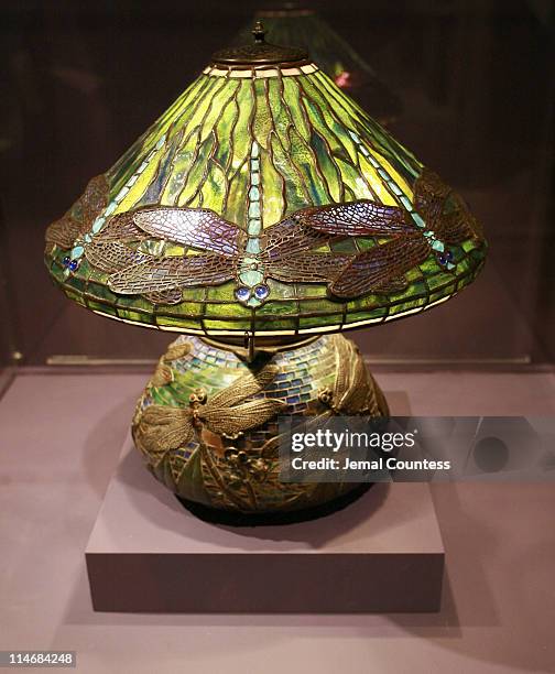 Lamp by Clara Driscoll at "A New Light on Tiffany" exhibit. The gallery show presents new historical findings on the inner-workings of the Tiffany...