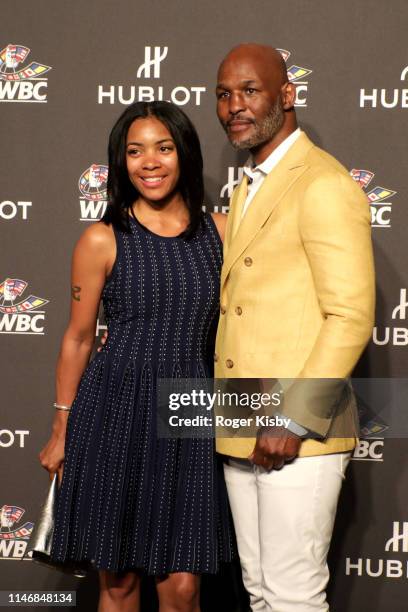 Jeanette Hopkins and Bernard Hopkins attend the Hublot x WBC "Night of Champions" Gala at the Encore Hotel on May 03, 2019 in Las Vegas, Nevada.