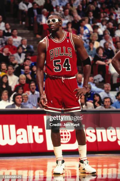 Horace Grant of the Chicago Bulls looks on during the game against the Orlando Magic on January 5, 1994 at the Orlando Arena in Orlando, Florida....