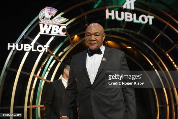 George Forman attends the Hublot x WBC "Night of Champions" Gala at the Encore Hotel on May 03, 2019 in Las Vegas, Nevada.