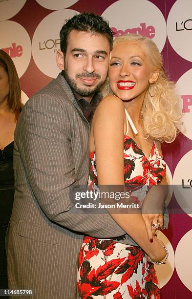 Jordan Bratman and Christina Aguilera during The 49th Annual GRAMMY Awards - People Magazine After Party Hosted By Beyonce Knowles in Los Angeles,...