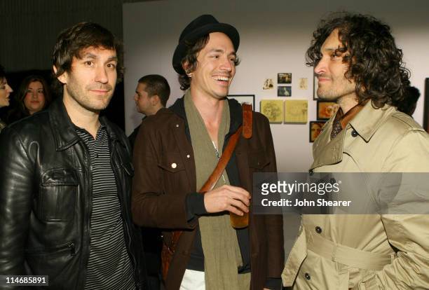 Brent Bolthouse, Brandon Boyd and Vincent Gallo during Brian Bowen Smith, Brent Bolthouse and Brandon Boyd Art and Photography Show at Quixote...