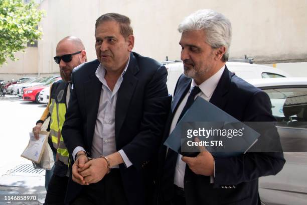 Alonso Ancira , head of Altos Hornos de Mexico, arrives to court in Palma de Mallorca on May 29, 2019 after being arrested on the Spanish island. -...