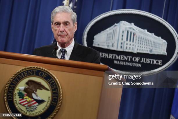 Special Counsel Robert Mueller makes a statement about the Russia investigation on May 29, 2019 at the Justice Department in Washington, DC.