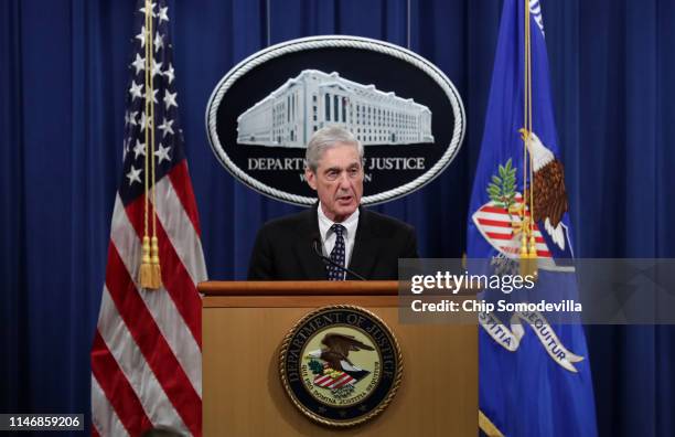 Special Counsel Robert Mueller makes a statement about the Russia investigation on May 29, 2019 at the Justice Department in Washington, DC.