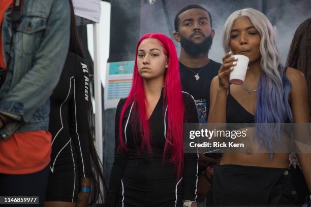 Rapper Danielle Bregoli aka Bhad Bhabie attends YoungBoy Never Broke Again's performance during JMBLYA at Fair Park on May 03, 2019 in Dallas, Texas.