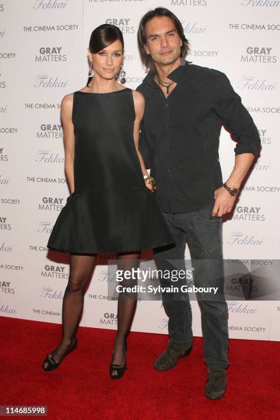 Bridget Moynahan and Marcus Schenkenberg during The Cinema Society and Frederic Fekkai Host a Screening for "Gray Matters" - Arrivals at IFC Film...