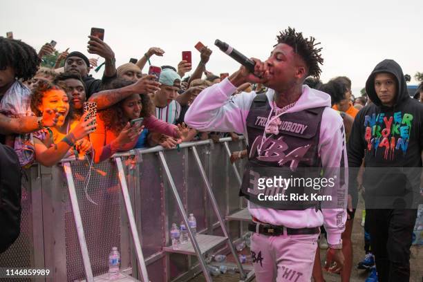 Rapper YoungBoy Never Broke Again performs onstage during JMBLYA at Fair Park on May 03, 2019 in Dallas, Texas.