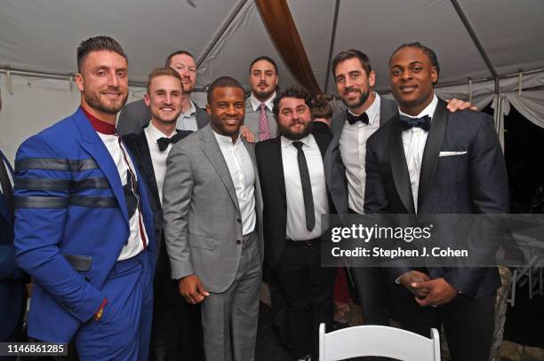 Bryan Bulaga, Randall Cobb, David Bakhtiari, Aaron Rogers, and Davante Adams of the Green Bay Packers attends the Barnstable Brown Derby Eve Gala on...