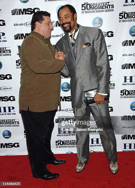 Steve Schirripa and Walt Frazier during "The 50 Greatest Moments At Madison Square Garden" New York Screening - January 18, 2007 at The Club Bar &...