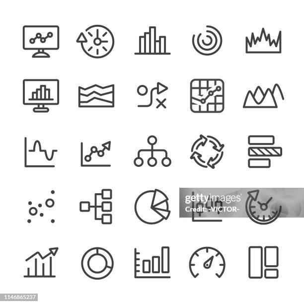 info graphic icons set - smart line series - organisation chart stock illustrations
