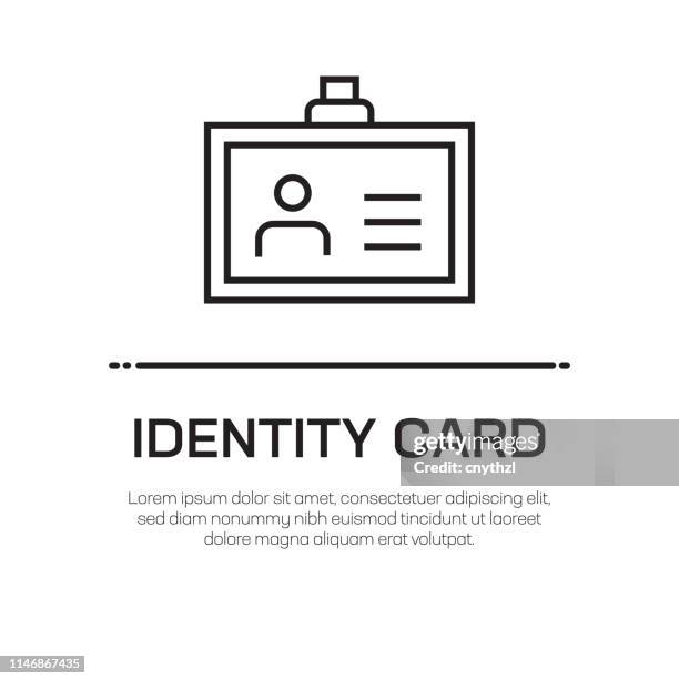 identity card vector line icon - simple thin line icon, premium quality design element - identification card stock illustrations