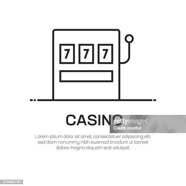 casino vector line icon - simple thin line icon, premium quality design element - holding computer chip stock illustrations