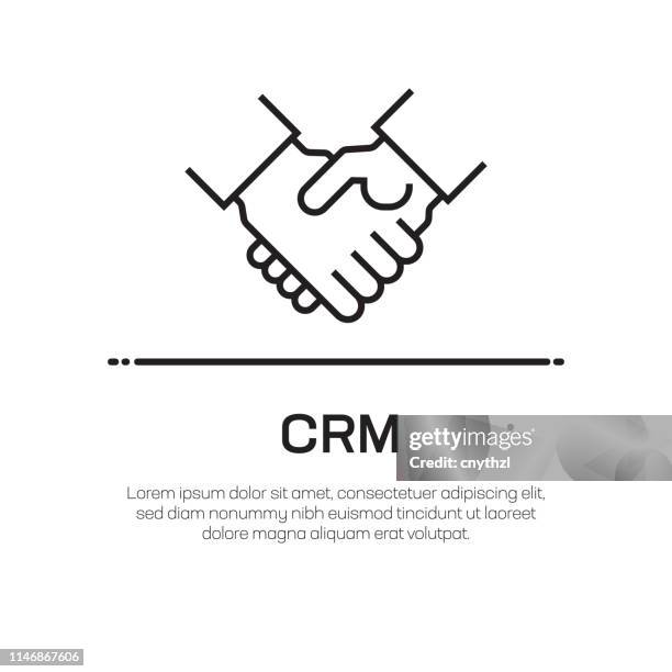 crm vector line icon - simple thin line icon, premium quality design element - bonding stock illustrations