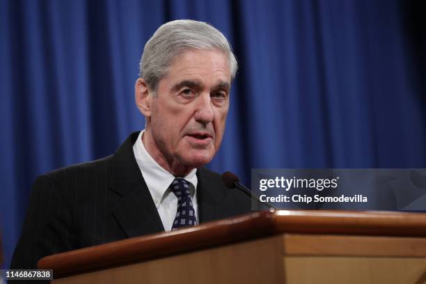 Special Counsel Robert Mueller makes a statement about the Russia investigation on May 29, 2019 at the Justice Department in Washington, DC.