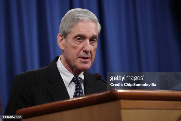 Special Counsel Robert Mueller makes a statement about the Russia investigation on May 29, 2019 at the Justice Department in Washington, DC.