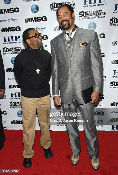 Spike Lee and Walt Frazier during "The 50 Greatest Moments At Madison Square Garden" New York Screening - January 18, 2007 at The Club Bar & Grill in...