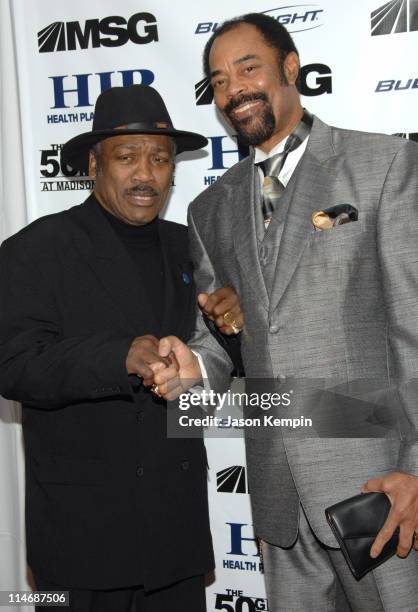 Joe Frazier and Walt Frazier during "The 50 Greatest Moments At Madison Square Garden" New York Screening - January 18, 2007 at The Club Bar & Grill...