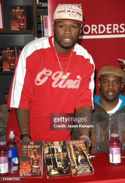 Cent and K Elliott during G-Unit Books Launch Press Conference With 50 Cent, K Elliott and Nikki Turner - January 4, 2007 at Borders Bookstore - Time...