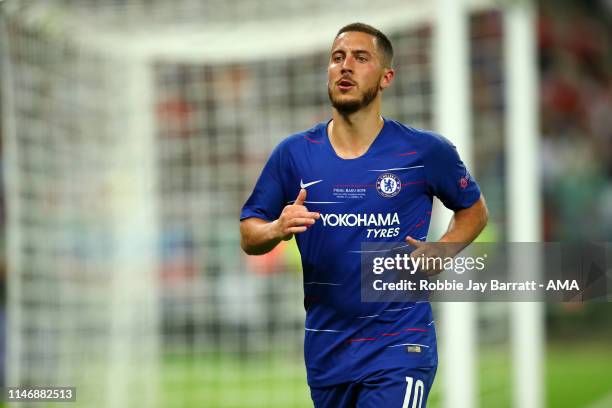 Eden Hazard of Chelsea during the UEFA Europa League Final between Chelsea and Arsenal at Baku Olimpiya Stadionu on May 29, 2019 in Baku, Azerbaijan.