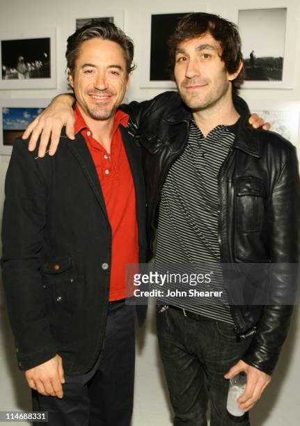 Robert Downey Jr. And Brent Bolthouse during Brian Bowen Smith, Brent Bolthouse and Brandon Boyd Art and Photography Show at Quixote Studios at...