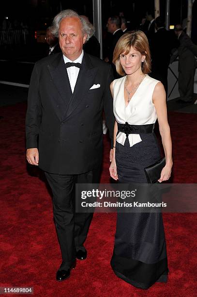 Editor-In-Chief of Vanity Fair Graydon Carter and Anna Carter attend the Costume Institute Gala Benefit to celebrate the opening of the "American...