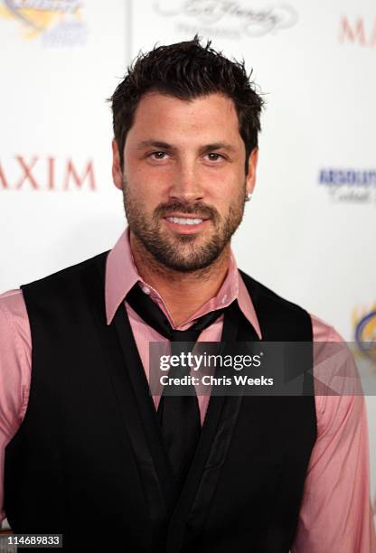 Dancer Maksim Chmerkovskiy arrives at the 11th annual Maxim Hot 100 Party with Harley-Davidson, ABSOLUT VODKA, Ed Hardy Fragrances, and ROGAINE held...