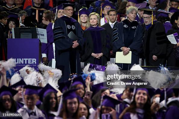 Hillary Clinton Delivers Commencement Address For Hunter College Graduates At Madison Square Gardens