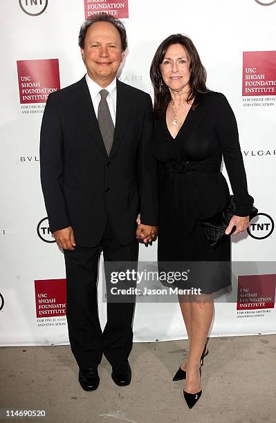 Host Billy Crystal and wife Janice Crystal arrive at Steven Spielberg's annual Ambassadors for Humanity Gala honoring Kirk Douglas, hosted by Billy...