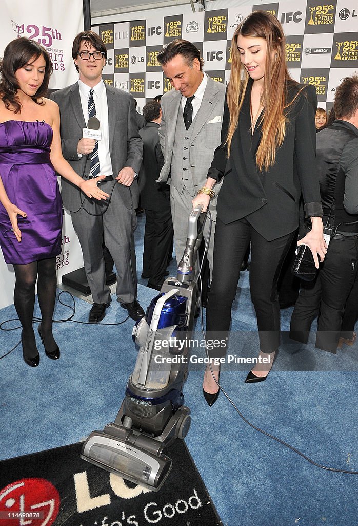 Stars Take on Charitable Chore with LG Electronics Kompressor Vacuum on The 25th Spirit Awards Blue Carpet