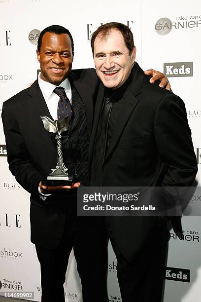 Screenwriter Geoffrey Fletcher and actor Richard Kind attend the ELLE Green Room at the 25th Film Independent Spirit Awards held at Nokia Theatre...