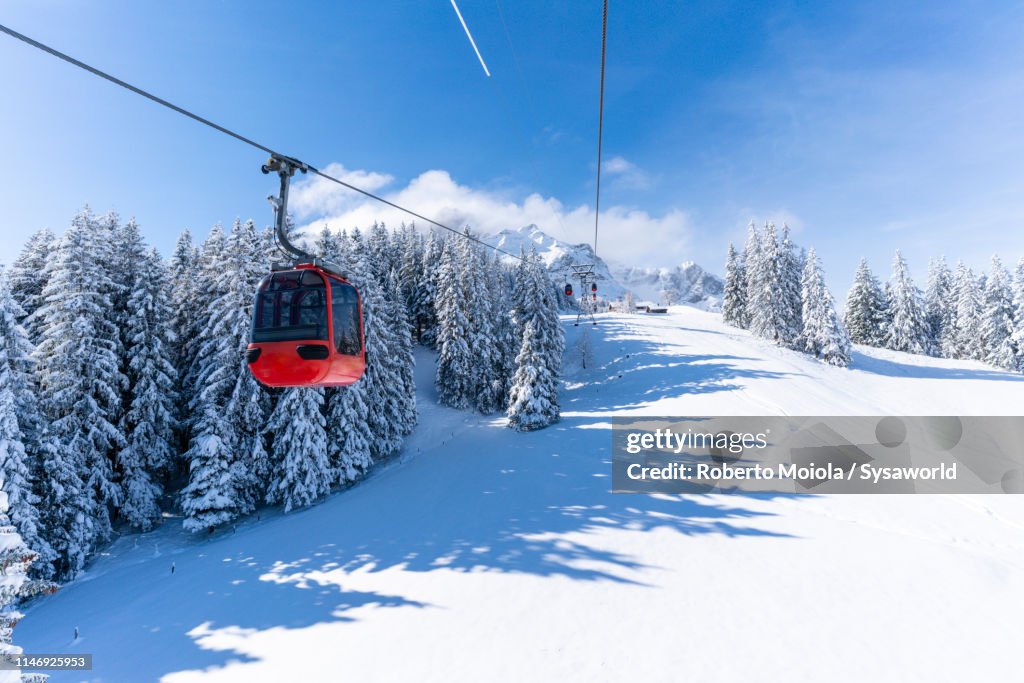 Cableway going up to Mount Pilatus, Switzerland