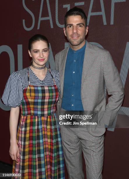 Actors Ashleigh Cummings and Zachary Quinto attend the SAG-AFTRA Foundation Conversations: "N0S4A2" at The Robin Williams Center on May 29, 2019 in...