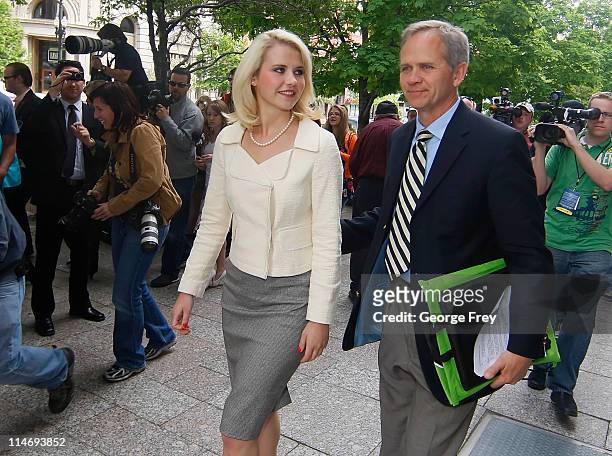 Elizabeth Smart and her father Ed Smart walk away from federal court after the sentencing of Elizabeths kidnapper Brian David Mitchell May 25, 2011...