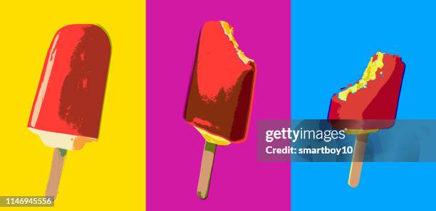 ice lollies or popsicles - vanilla stock illustrations