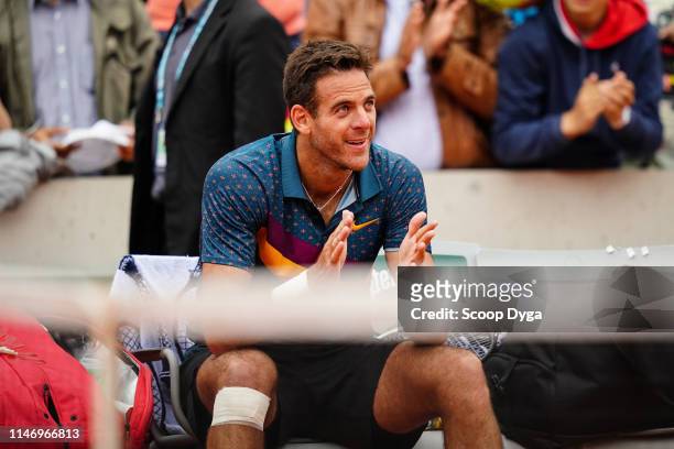 Juan Martin Del Potro of Argentina during the Day 5 of Roland Garros on May 30, 2019 in Paris, France.