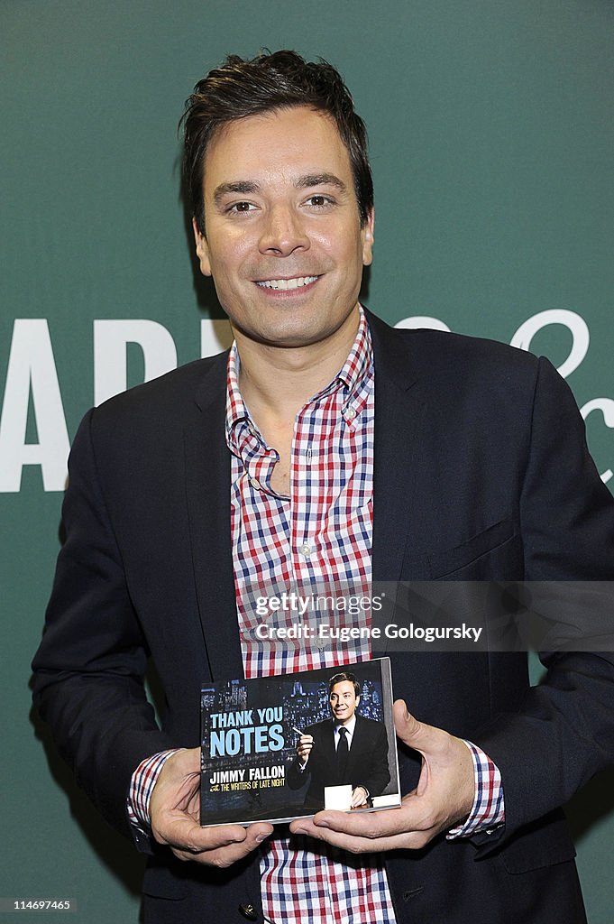 Jimmy Fallon Sign Jimmy Fallon signs copies of