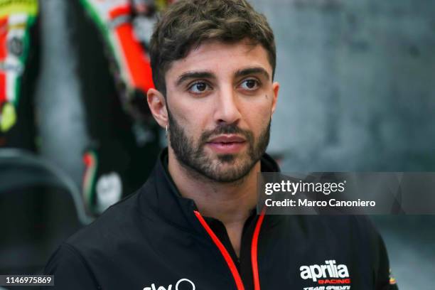 Andrea Iannone of Italy and Aprilia Racing Team Gresini in the paddock on the eve of the Moto GP Oakley Grand Prix of Italy.