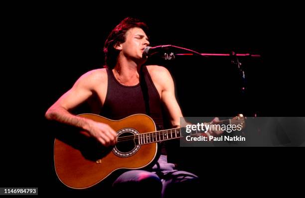 American Rock musician Rick Springfield at the Holiday Star Theater, Merilville, Indiana, November 18, 1981.