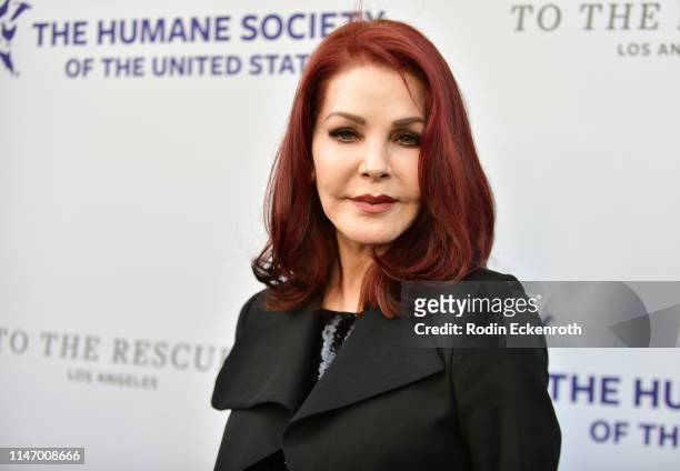 Priscilla Presley attends The Humane Society of The United States to the Rescue! Los Angeles Gala 2019 at Paramount Studios on May 04, 2019 in...