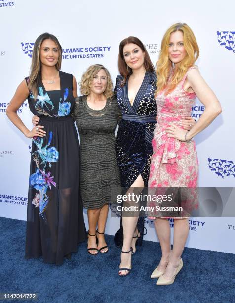 Katie Cleary, Kitty Block, Bellamy Young and Kristin Bauer attend The Humane Society Of The United States To The Rescue! Los Angeles Gala 2019 at...