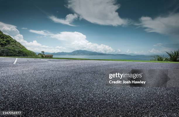 seaside parking lot - empty beach stock pictures, royalty-free photos & images