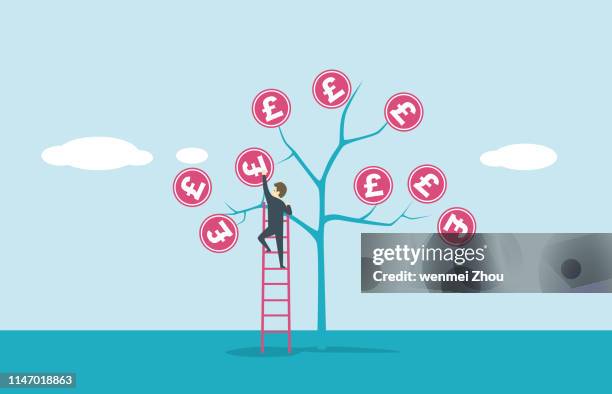 harvesting - pound note stock illustrations