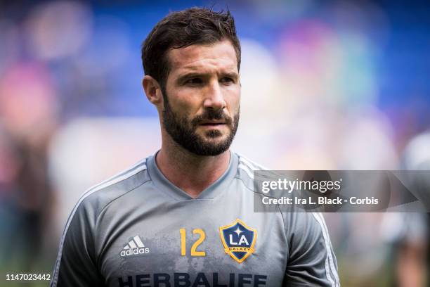 Chris Pontius of LA Galaxy during warm ups of the MLS match between LA Galaxy and New York Red Bulls at Red Bull Arena on May 04 2019 in Harrison,...