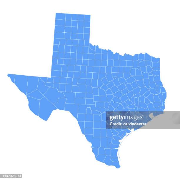 texas state map with counties - learning spanish stock illustrations