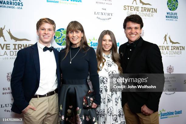 The Irwin Family Robert Irwin, Terri Irwin, Bindi Irwin and Chandler Powell attend Steve Irwin Gala Dinner at SLS Hotel on May 04, 2019 in Beverly...